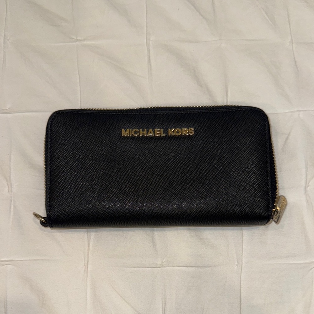 Michael Kors Black Zip-Around Wallet